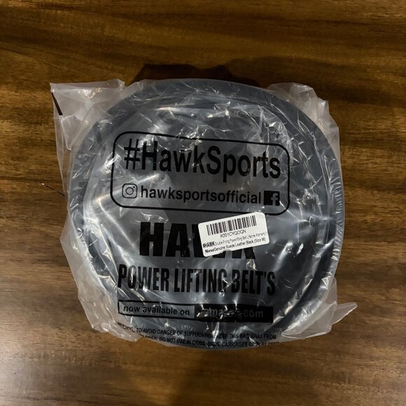 HawkSports Double Prong Power Lifting Belt Suede Leather Black Size M - Picture 4 of 9